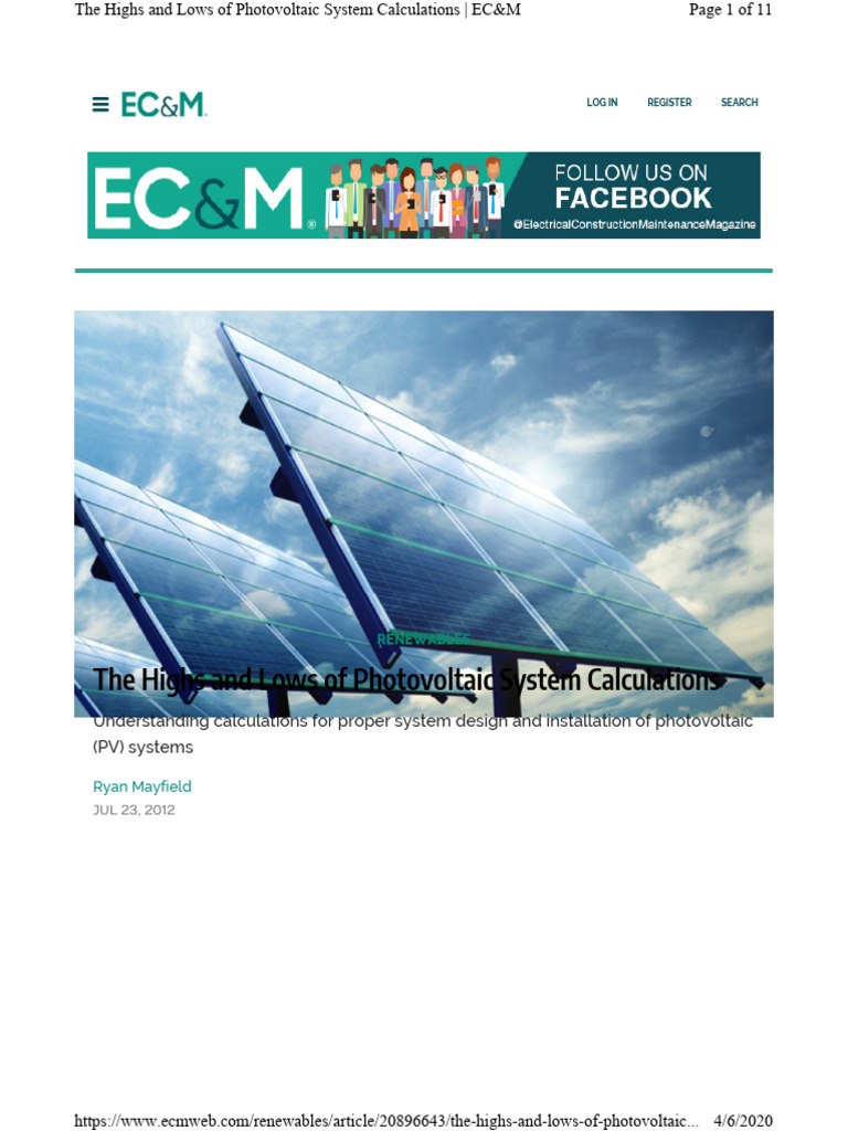 PV System Voltage Calculations Explained | PDF | Photovoltaics | Solar ...