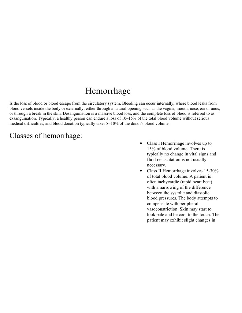 Hemorrhage | PDF | Bleeding | Coagulation