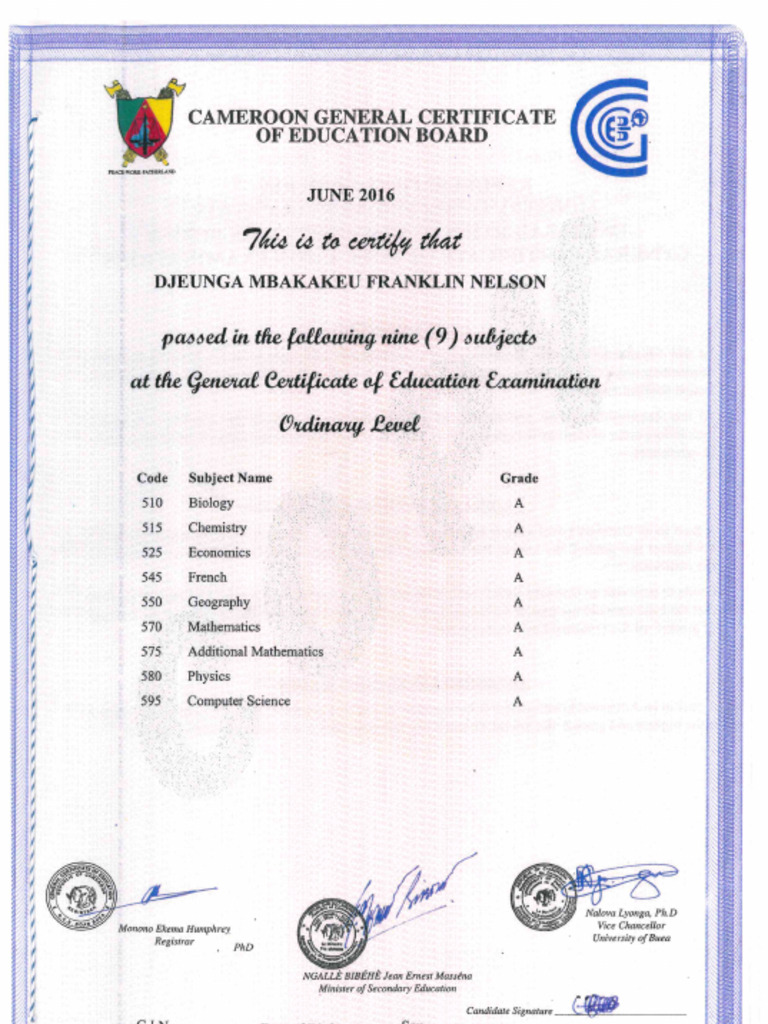 O Level Certified | PDF