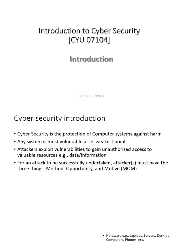 Cyber Security Basics and Goals | PDF | Security | Computer Security