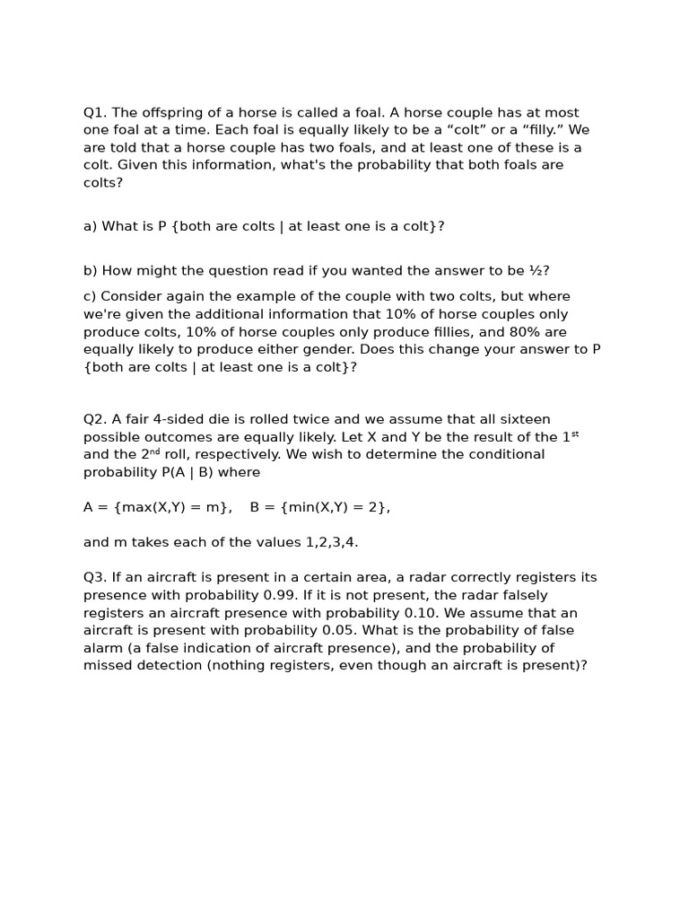 Conditional Probability Problems Explained | PDF
