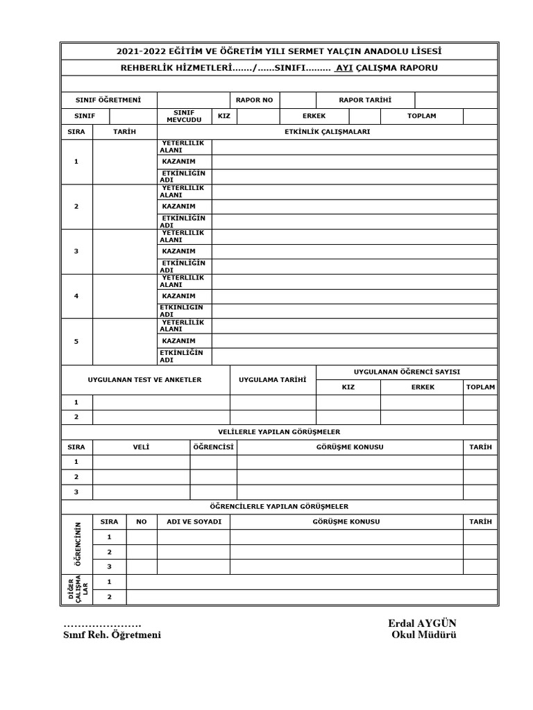 Aylik Faaliyet Raporu Donusturuldu | PDF