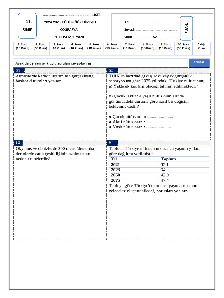 11 - Sinif - Cografya - Sorubak - Com - 1d1y - Dosya - No - 9009130 2 | PDF