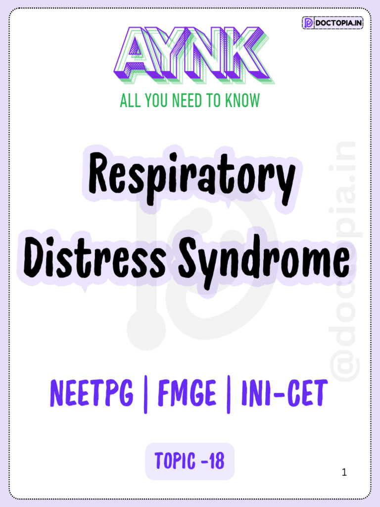 Understanding Respiratory Distress Syndrome | PDF | Respiratory ...