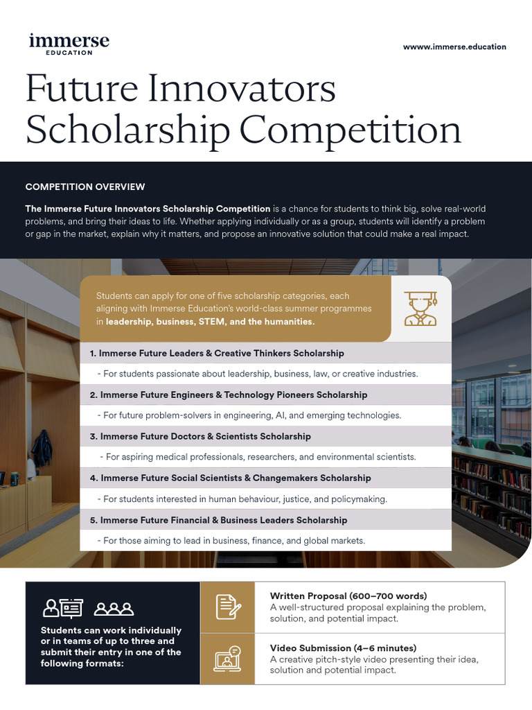 Future Innovators Scholarship Overview | PDF | Innovation | Science