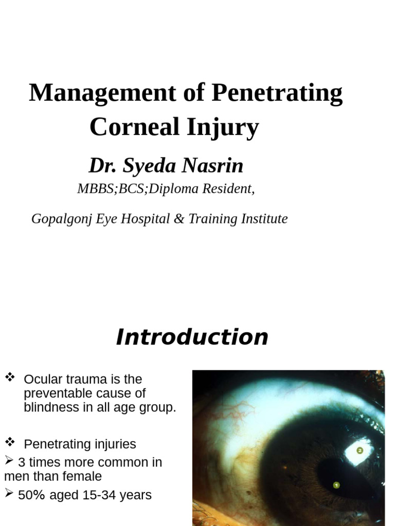 Corneal Tear Repair Principles | PDF | Wound | Cornea