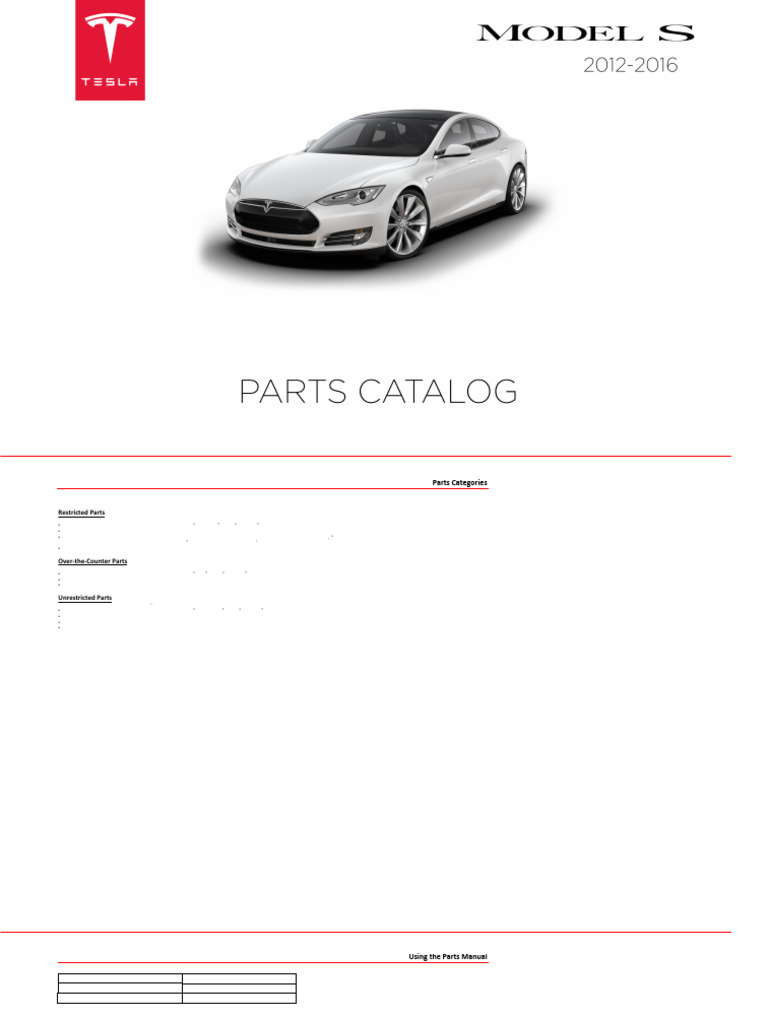 Model S Parts Manual Overview | PDF | Over The Counter Drug | Tesla Model S