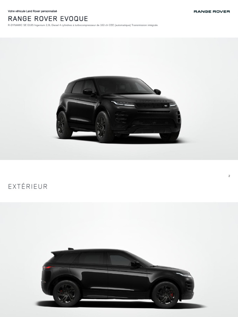 Votre Range Rover Evoque personnalisé | PDF | Frein | Véhicules