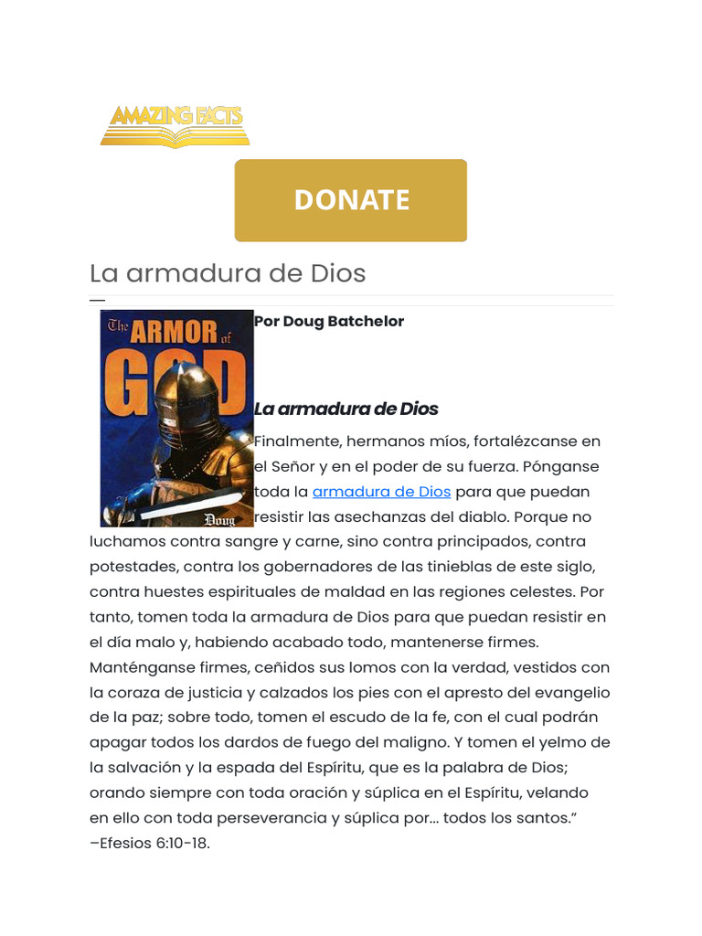 La Armadura de Dios | PDF | David | Pablo el apóstol
