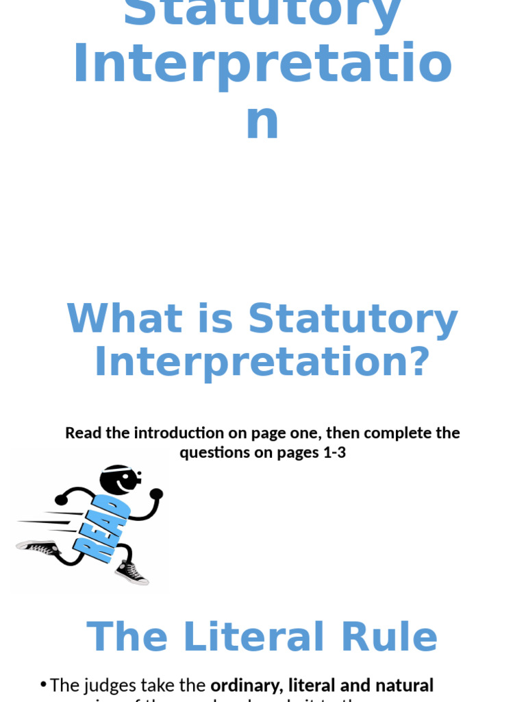 Understanding Statutory Interpretation Rules | PDF | Plain Meaning Rule ...