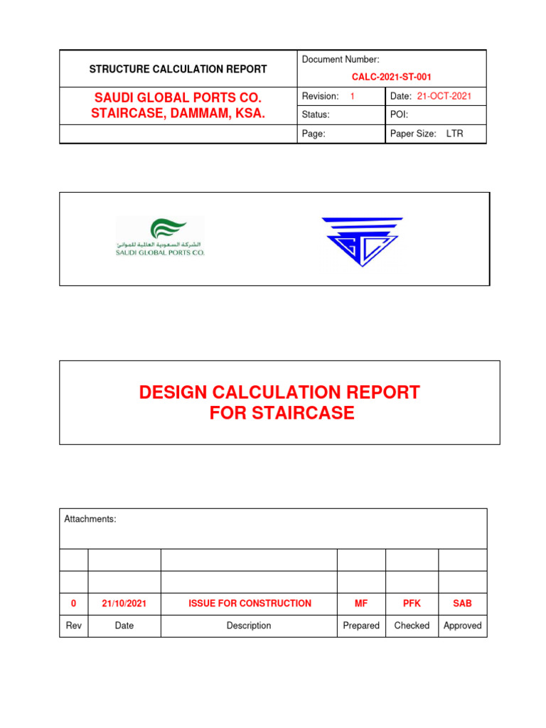 External Staircase Design Calculation | PDF | Structural Load ...