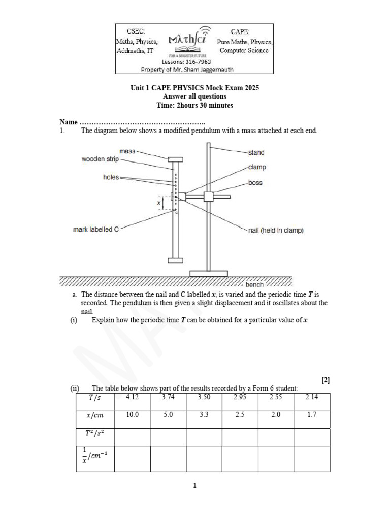 Physics Mock Exam L6 P2 | PDF | Waves | Oscillation