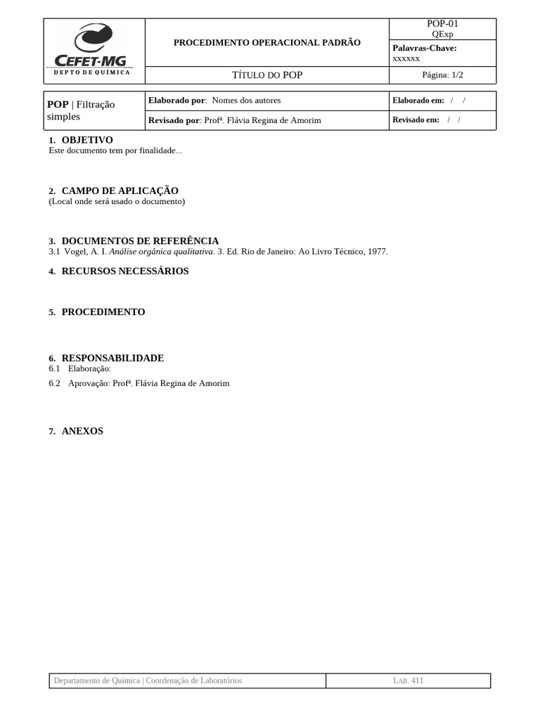 POP de Filtração Simples | PDF