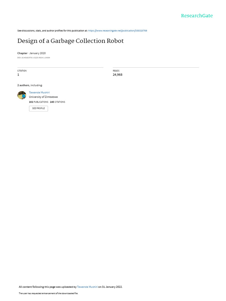 Chapter4Design of a Garbage Collection Robot | PDF | Municipal Solid ...