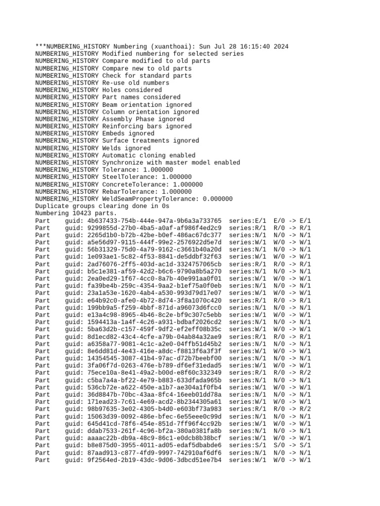 Modified Numbering History Report | PDF | Mechanical Engineering