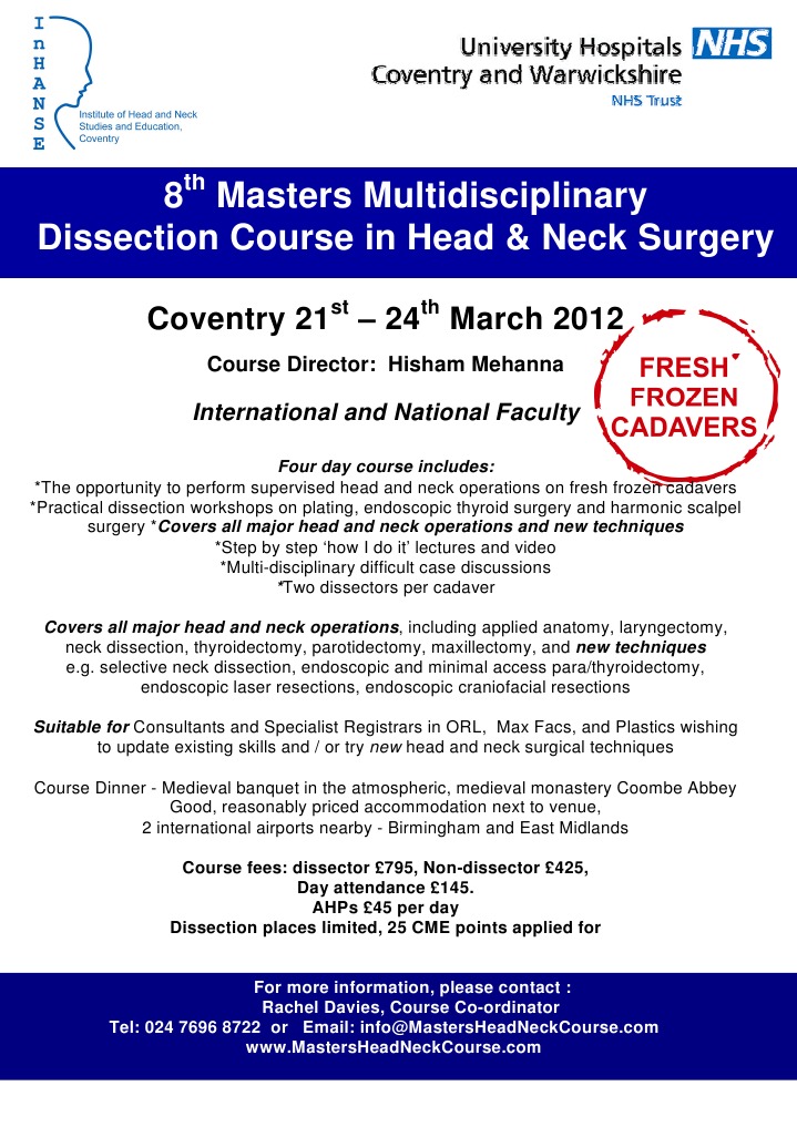 Head & Neck Surgery Dissection Course | PDF