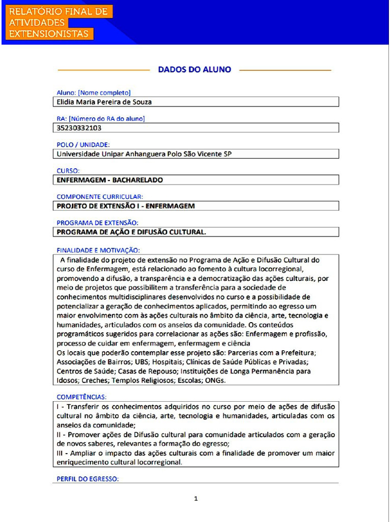 Elidia Maria - Trabalho | PDF