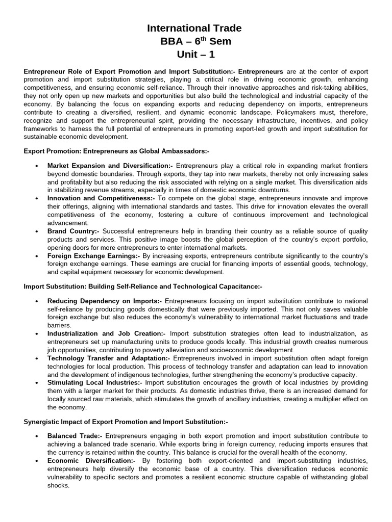 Entrepreneurs in International Trade | PDF | Entrepreneurship | Exports
