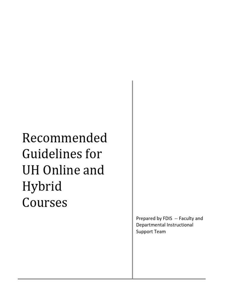 UH Online & Hybrid Course Guidelines | PDF | Educational Technology ...