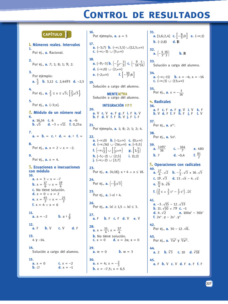 Control de Resultados en Matemáticas | PDF