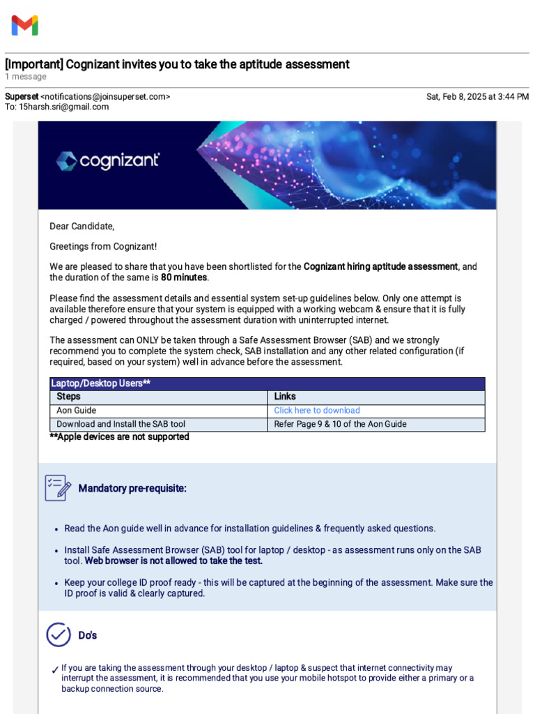 Cognizant Aptitude Assessment Guide 2025 | PDF | Cyberspace | Software