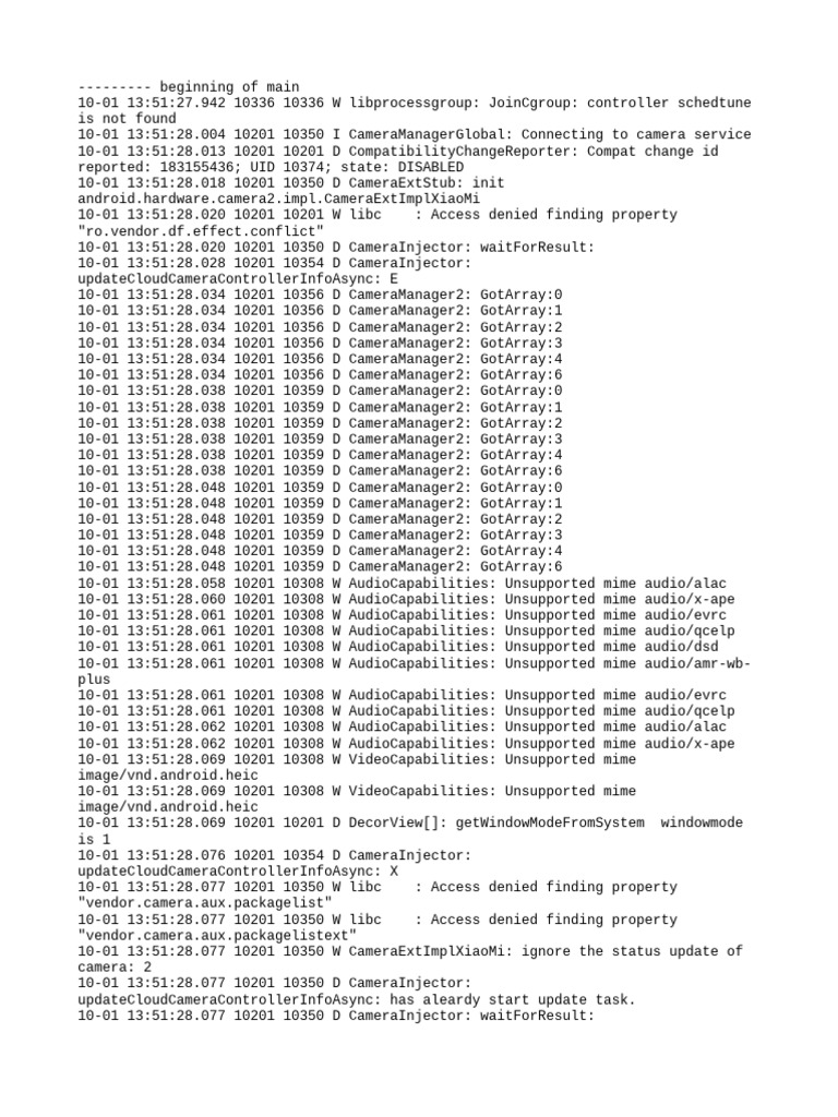 Camera Service Log Analysis | PDF | Software Engineering | Computer ...