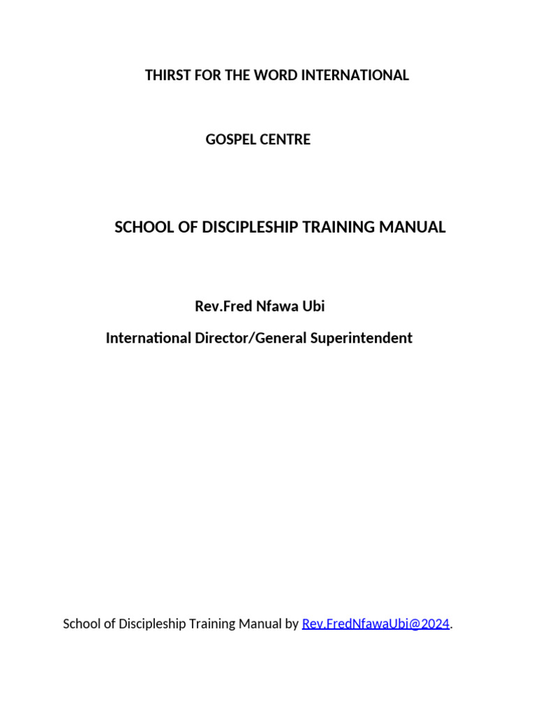 Discipleship Training Manual Guide | PDF | Disciple (Christianity ...
