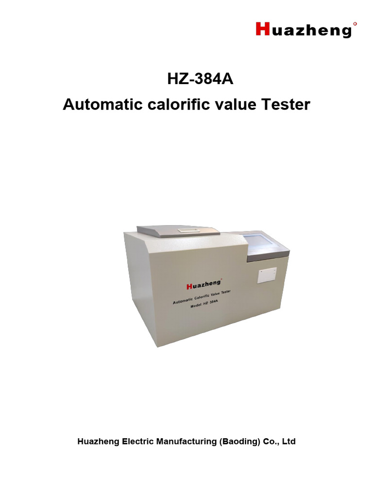 Automatic Calorific Value Tester Guide | PDF | Energy Technology