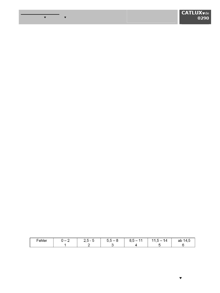 Stegreifaufgabe: Catlux | PDF