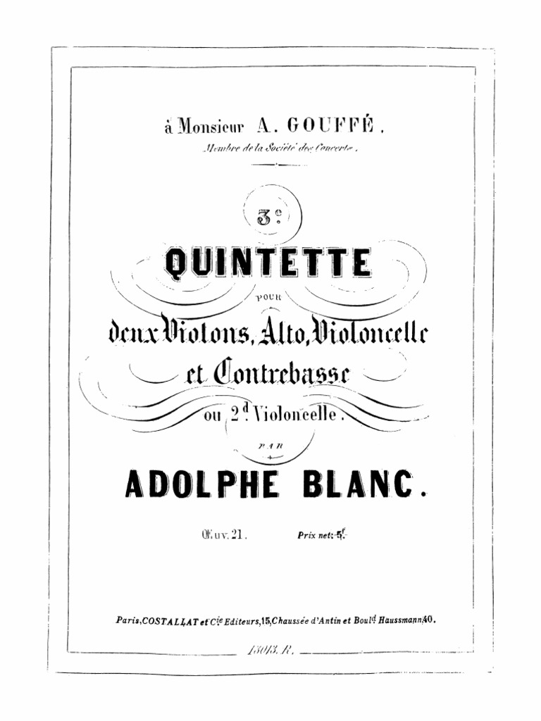 Violon 1 - String Quintet No.3, Op.21 | PDF