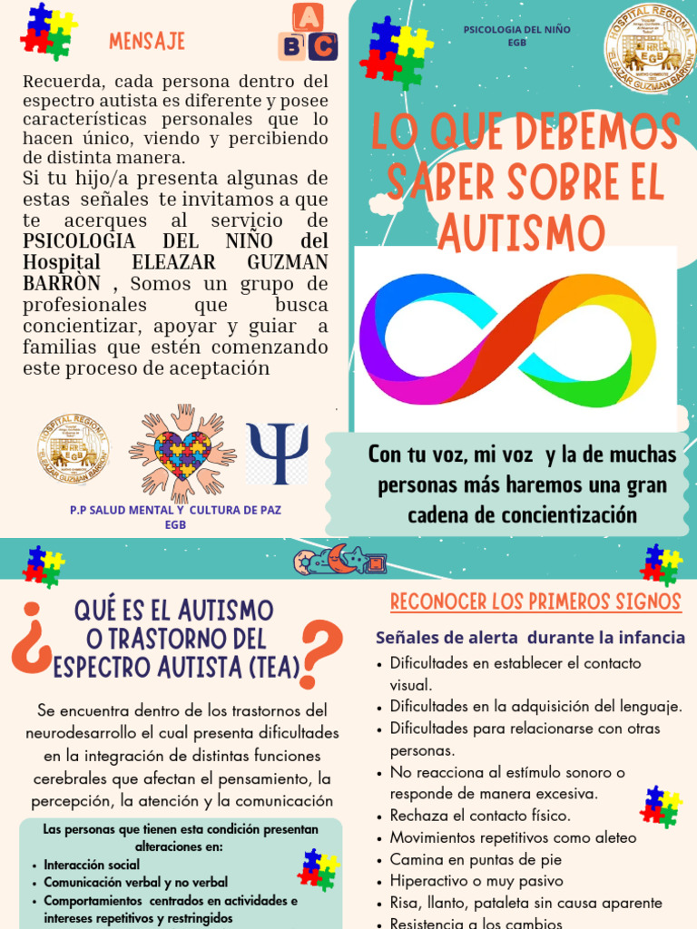 Folleto Díptico AUTISMO | PDF | Autismo | Ciencias del comportamiento