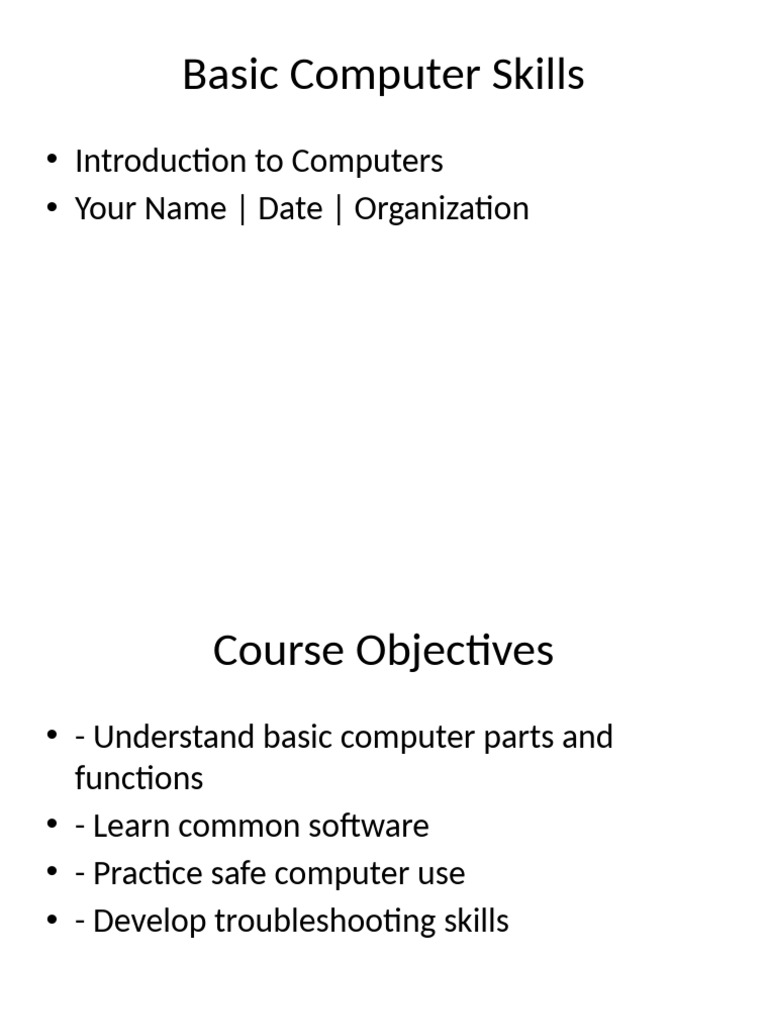 Basic Computer Skills Course23 | PDF