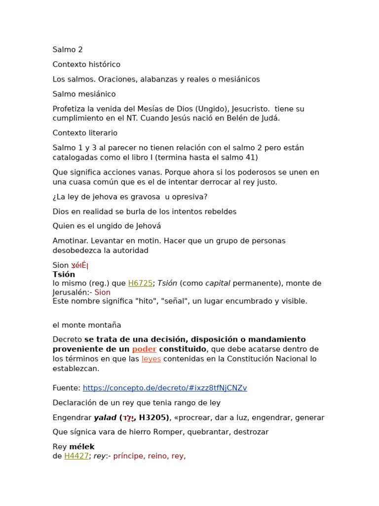 Salmo 2: Profecía del Mesías y Su Reinado | PDF