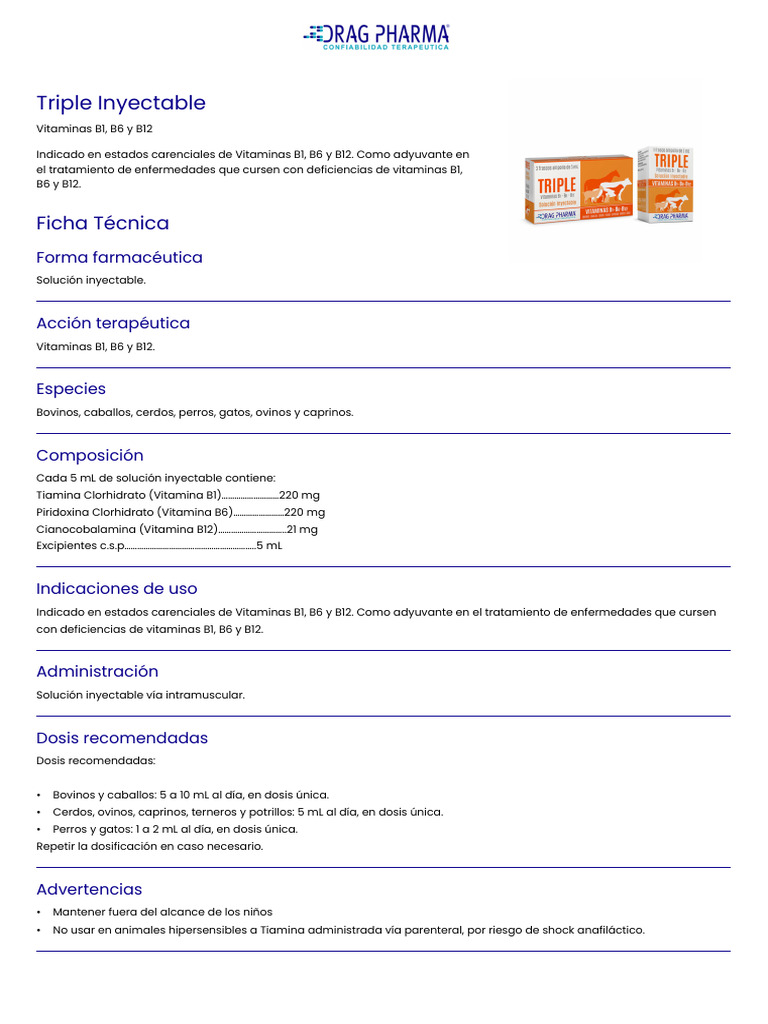 Triple Inyectable B1, B6 y B12 | PDF