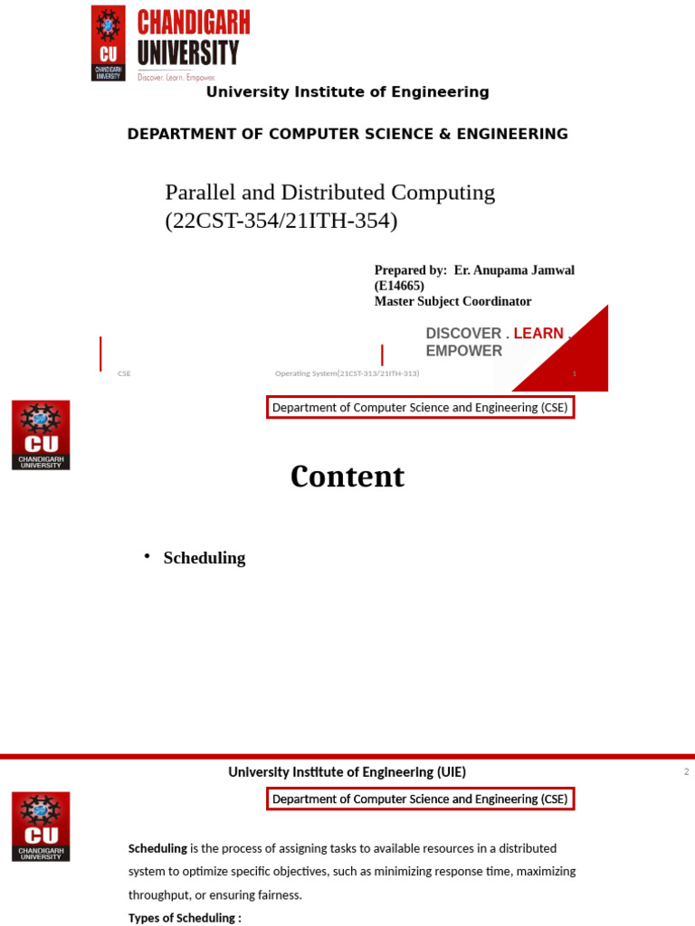 Scheduling and Load Balancing Strategies | PDF | Load Balancing ...