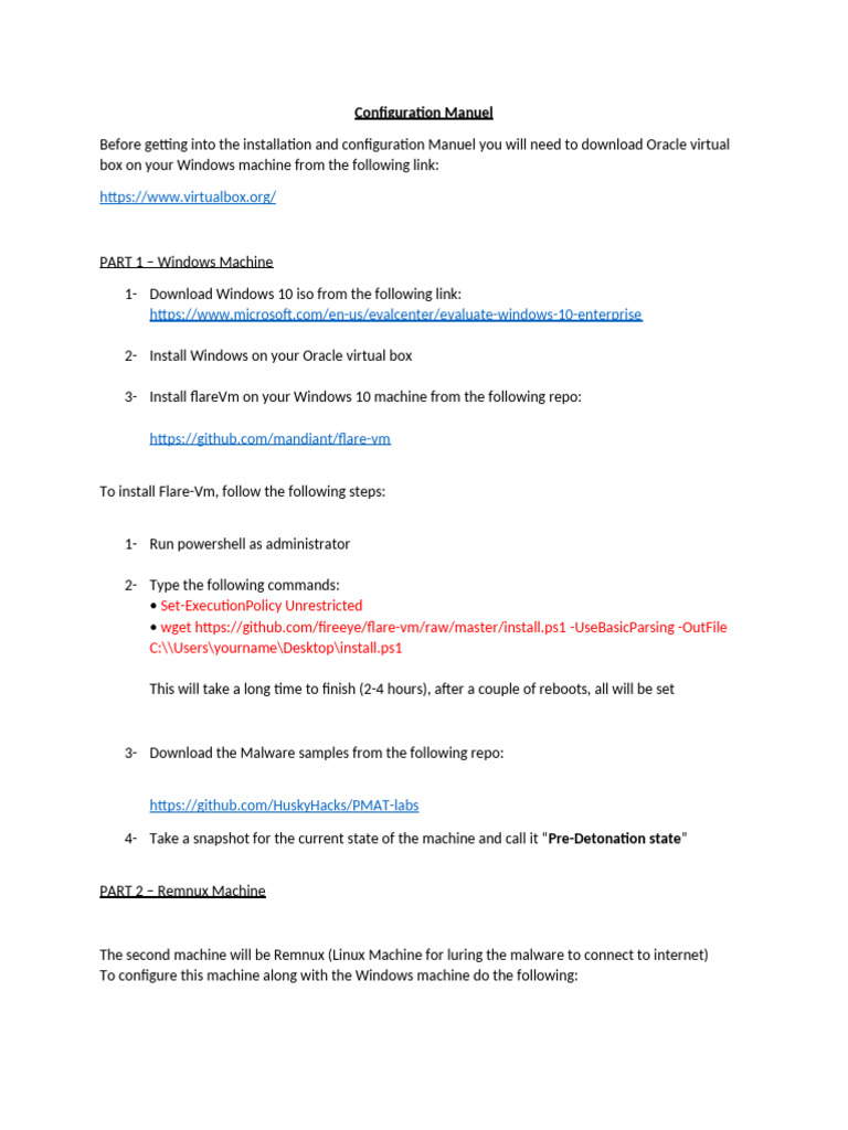 Setting Up Your Malware Analysis Environment Pdf Microsoft Windows