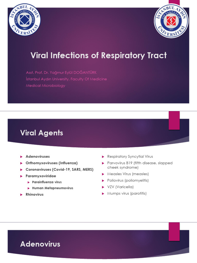 Respiratory Viral Infections Overview | PDF | Common Cold | Virus