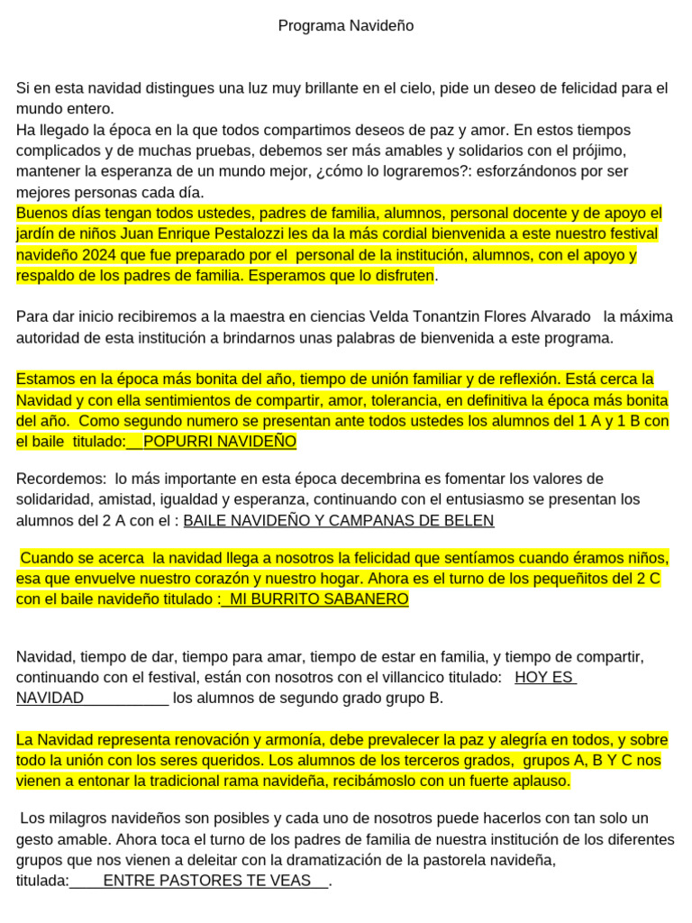 Programa Navideño 2024 | PDF | Navidad | Amor