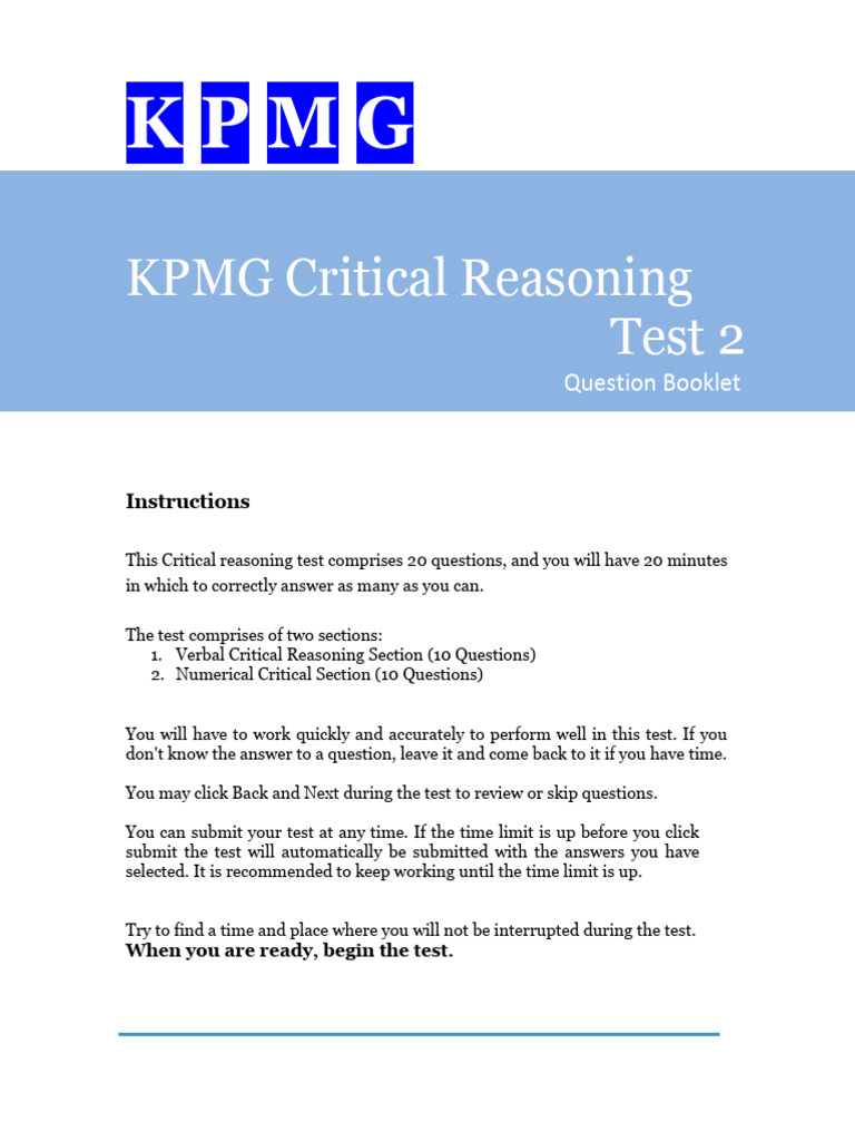 KPMG Critical Reasoning Test 2 | PDF | Tire | Prices