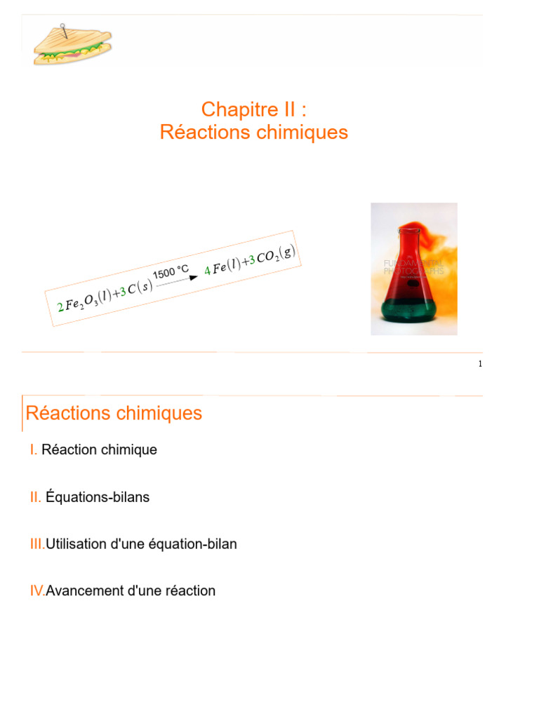 Réactions chimiques et équations-bilans | PDF | Stœchiométrie | Chimie