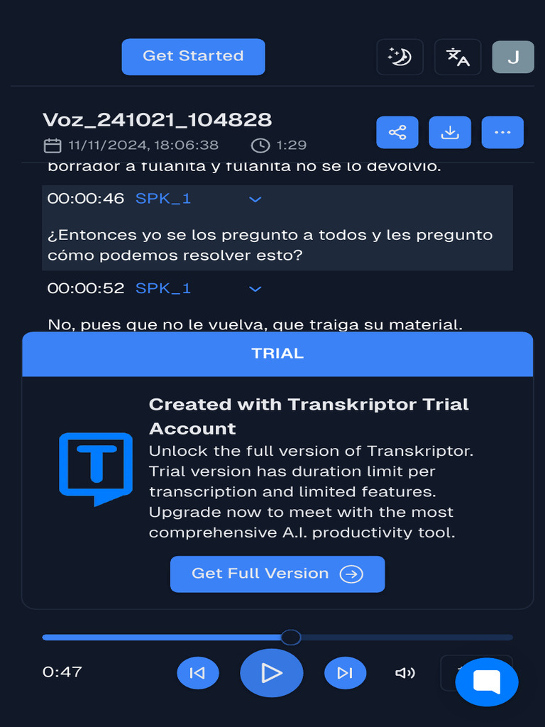 Transkriptor Dashboard 4 | PDF