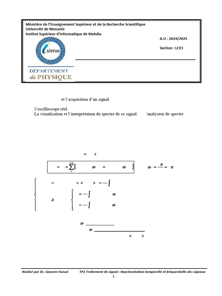 Analyse temporelle des signaux | PDF | Fréquence | Transformation de ...