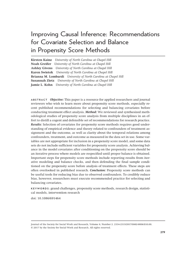 Causal Inference in Propensity Score Methods | PDF | Confounding | Variance