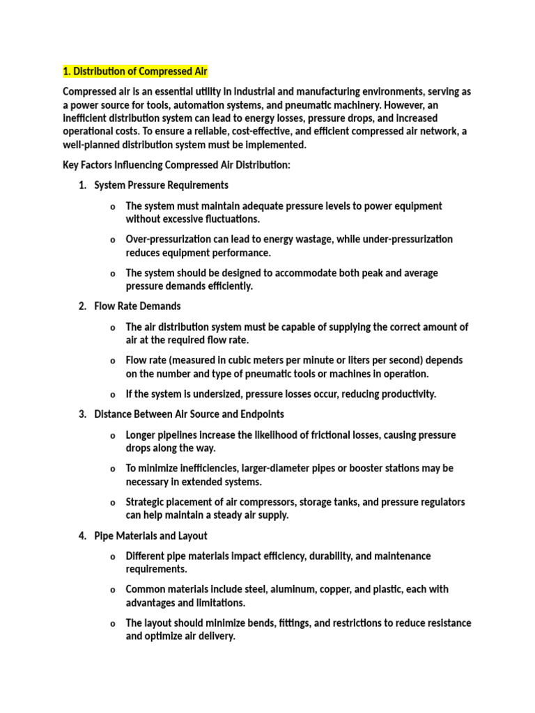 Compressed Air Ring Main Systems Explained | PDF | Pipe (Fluid ...