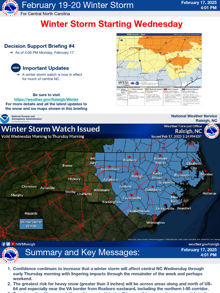 Central NC Winter Storm Update Feb 2025 | PDF | Winter Storm | National ...