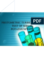 Photo Metric Turbidimetric Test of Serum Potassium Ions