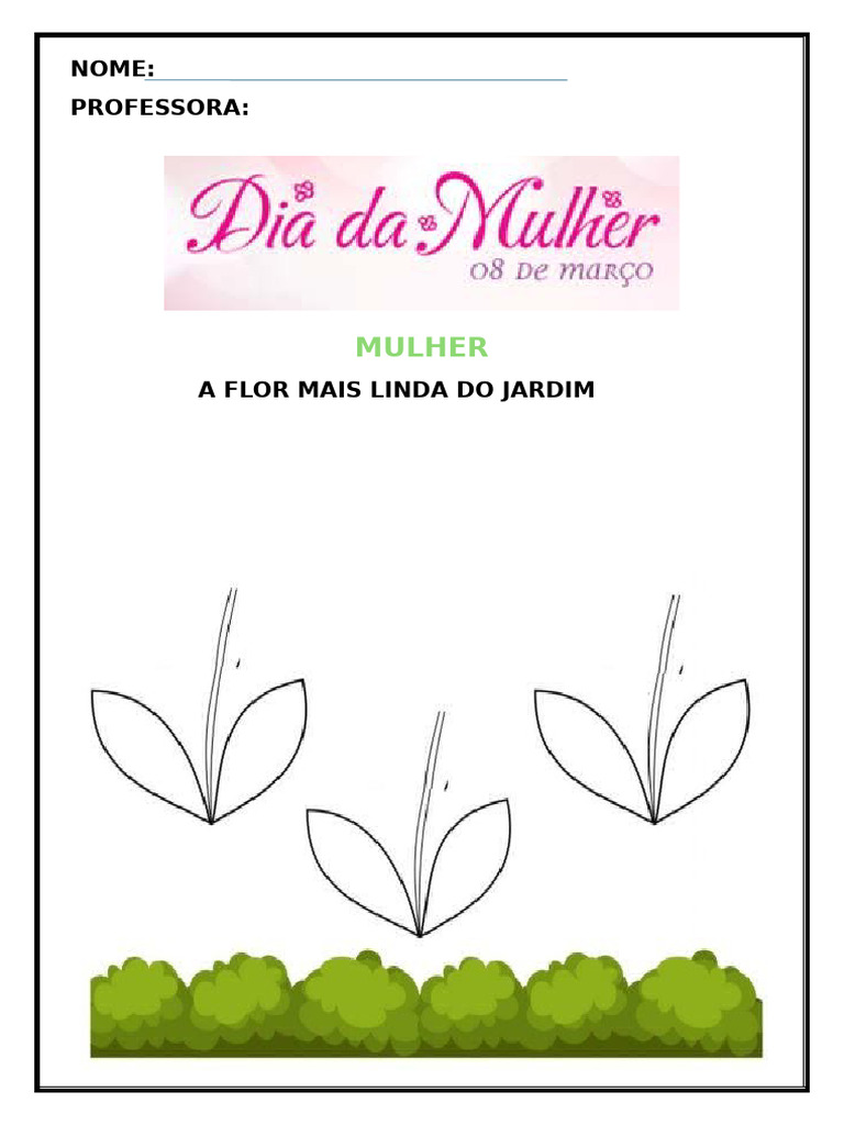 Atividade Dia Da Mulher - Educação Infantil | PDF