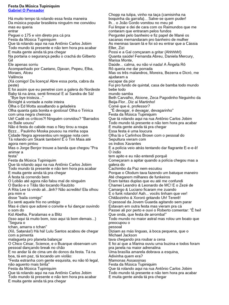 Festa da Música Tupiniquim | PDF