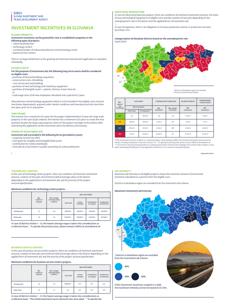 FDI Incentives in Slovakia | PDF | Economies | Money