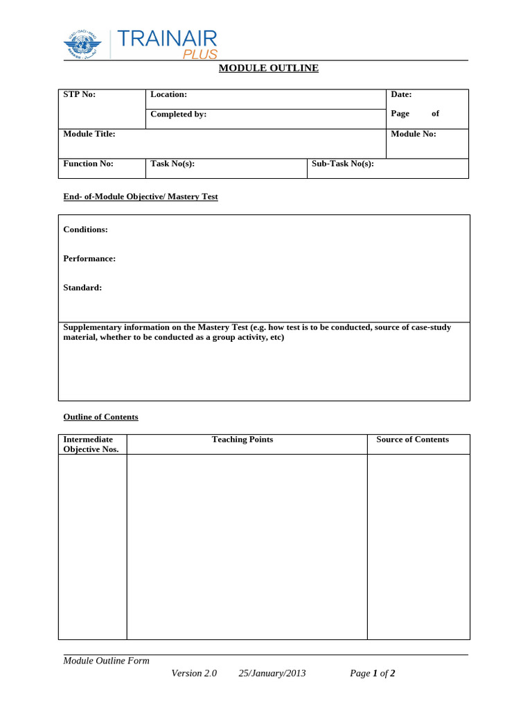 Form-3-Module Outline Form | PDF